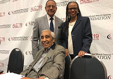 Rep. Sanford Bishop, Dr. Donna Washington, and Ret. Rep. Charlie Rangel at the 31st Annual Congressional Black Caucus' Veterans Braintrust Forum. (Photo by Dr. David Atkins.)