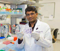   Dr. Addanki Kumar, South Texas Veterans Health Care System, is working to identify a genetic signature that can predict which prostate tumors are likely to spread and reoccur. 