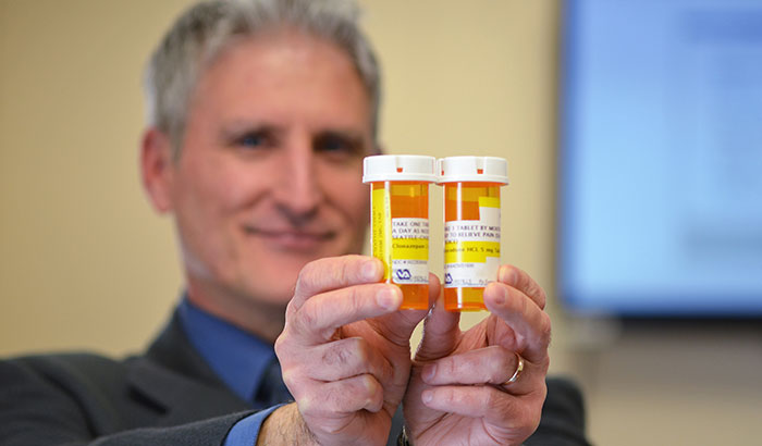  Benzodiazepines such as clonazepam and opioids such as hydrocodone can make for a dangerous combination. VA researchers led by Dr. Eric Hawkins tested an automated alert to remind providers of the risks for specific patients. (Photo by Christopher Pacheco)