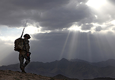 A U.S. Army soldier heads back to base after a patrol in Afghanistan's Logar province in 2010. (Department of Defense photo)  