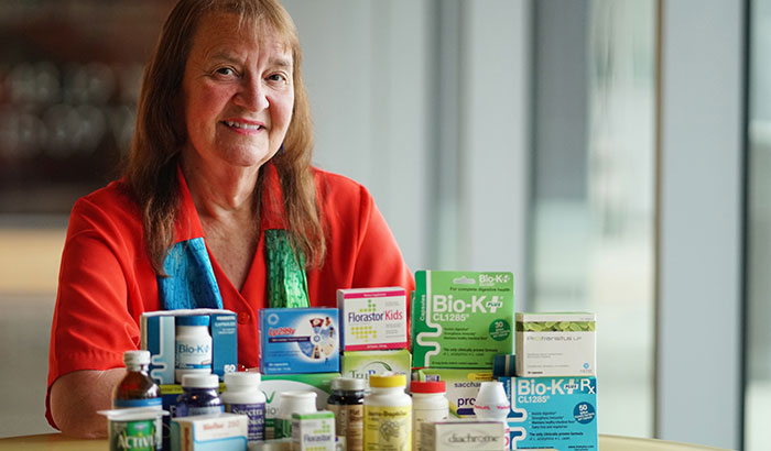 Dr. Lynne McFarland, a research health scientist at the VA Puget Sound Health Care System,  has studied which specific probiotic supplements are good for which specific conditions. (Photo by Christopher Pacheco)  