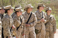 A recent VA study was the first to assess the prevalence of posttraumatic stress disorder in women Veterans from all eras, including both VA patients and those who receive their health care outside VA. In the above 2007 photo, female troops take part in a training session in Iraq. (Photo by Sgt. James R. Richardson, USMC)  