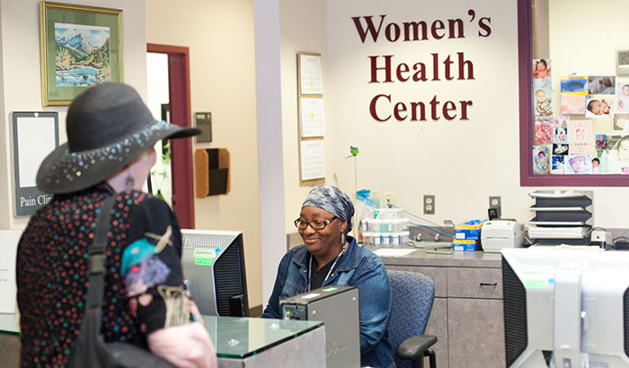 VA’s health care services for women Veterans include special programs for homeless women Veterans. Shown here is the women’s health center at the VA Greater Los Angeles Healthcare System. (Photo by Nathan Morgan)  