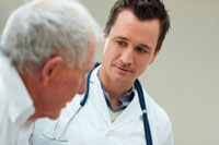 a man speaking with his doctor