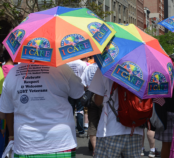 A scene from the 2015 Boston Pride Parade and Festival, featuring the participation of the Boston and Bedford (Massachusetts) VA medical centers.  