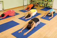 women in a yoga class