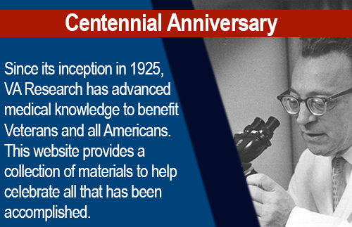 VA Research Centennial Anniversary banner
