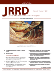 Journal of Rehabilitation Research & Development Online Issues