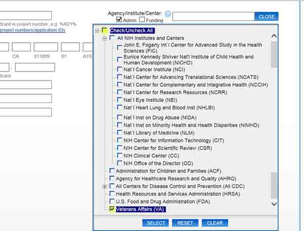 NIHRePORTER screen 3