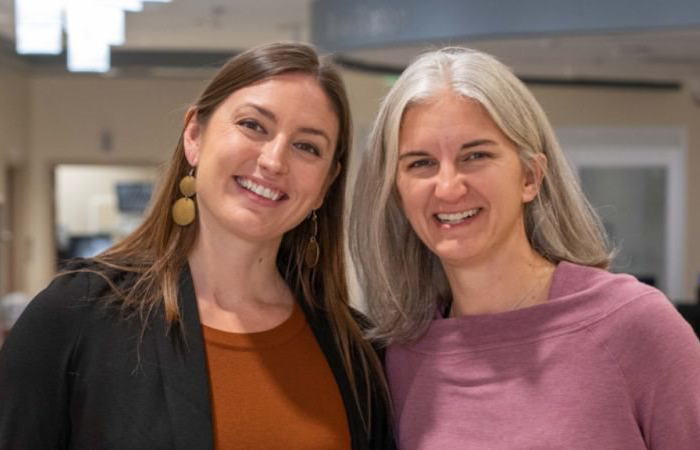 Dr. Anne Lord Bailey (right) and Caitlin Rawlins, RN (left