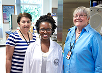 Cardio Pulmonary Vascular Biology Center of Biomedical Research Excellence (COBRE)
2015 Leadership Alliance Student
Mentor Sharon I.S. Rounds M.D. (right) with Julie Newton (left) and student Mahogany Oldham (center), Malone University 