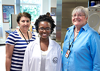 Cardio Pulmonary Vascular Biology Center of Biomedical Research Excellence (COBRE)
2015 Leadership Alliance Student
Mentor Sharon I.S. Rounds M.D. (right) with Julie Newton (left) and student Mahogany Oldham (center), Malone University 