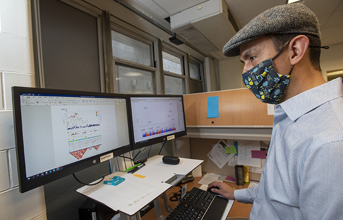 Dr. Juan P. Casas, a physician epidemiologist at VA Boston, led the study, which called for prioritizing clinical trials of drugs that target two proteins to manage COVID-19 in its early stages. (Photo by Frank Curran)