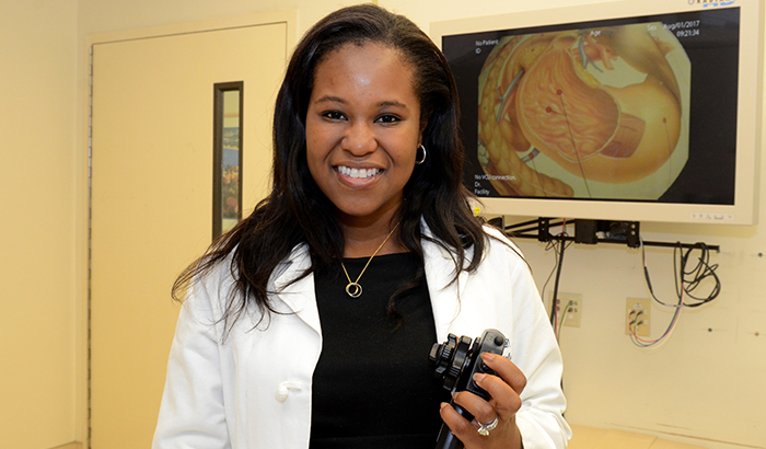 Dr. Folasade P. May is a gastroenterologist and researcher with the VA Greater Los Angeles Healthcare System VA and UCLA. (Photo by Jeffery D. Russell)  