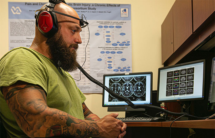 Army Veteran Joe Montanari suffered a traumatic brain injury while serving in Iraq. In addition to working as the military coordinator for the CENC and LIMBIC grants, he also participates in the studies. (Photo courtesy of Virginia Commonwealth University) 