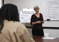 Mantram maven-Dr. Jill Bormann teaches the Mantram Repetition Program at the VA San Diego Healthcare System. (Photo by Kevin Walsh) 