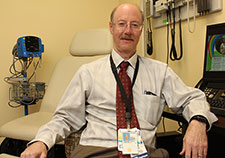 Dr. Les Katzel, a geriatrician, studies the effects of exercise and weight loss on the health and function of older adults. He is with the Baltimore VA Medical Center and the University of Maryland. (Photo by Mitch Mirkin) )