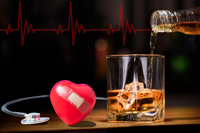 A new VA study supports prior findings that a moderate amount of alcohol is linked with reduced risk later in life for hospitalization or death. But the study's lead author doubts that even a small amount of alcohol can benefit one's health. (Photo for illustrative purposes only. Â©iStock Getty Images Plus/vectortatu, OlegEvseev, Panuwat Dangsungnoen)