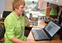 Pamela Gentry, RN, was one of the Durham VA Medical Center nurses who delivered telephone counseling to patients as part of the Hypertension Intervention Nurse Telemedicine Study.