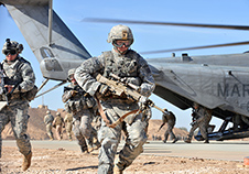  U.S. Army soldiers exit a Sea Stallion helicopter during a training exercise in Iraq in 2009. (Photo by Staff Sgt. Daniel St. Pierre, USAF)