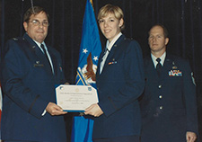 Capt. Cindy McGeary was recognized as Company Grade Officer of the Quarter at Lackland Air Force Base in Texas in 2005.