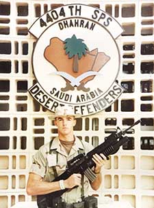 John Kindred aboard the USS Essex, an amphibious assault ship, in 2001.