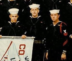  Michael Lyons (center) served on the destroyer USS Charles P. Cecil while in the Navy from 1971 to 1975.