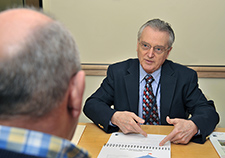 Dr. James Henry, with VA's National Center for Rehabilitation Auditory Research, is a pioneer in the management of tinnitus, a common condition among Veterans. <em>(Photo by Michael Moody)</em>