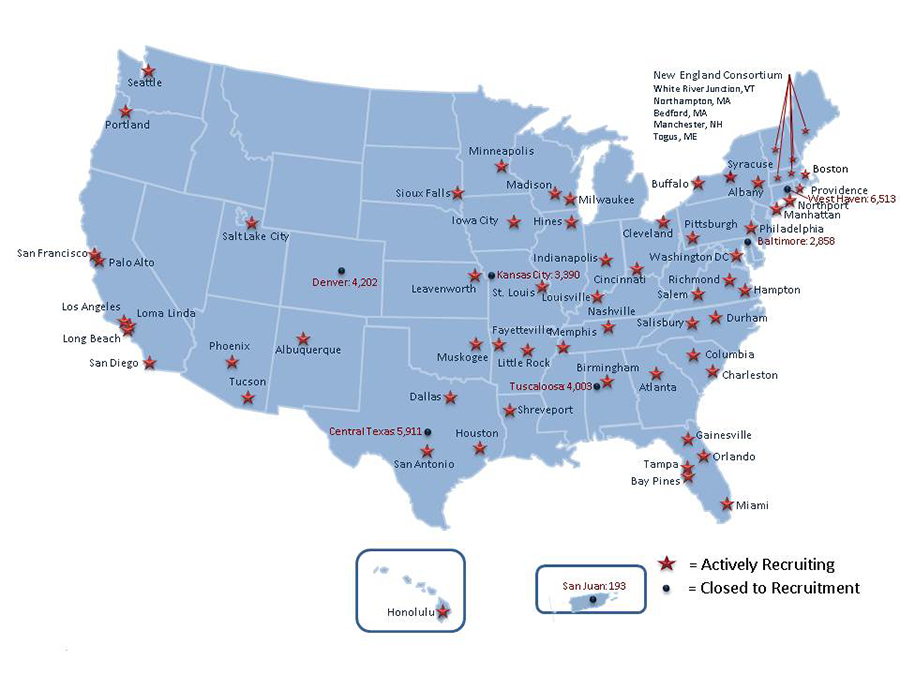 map of enrolling MVP sites