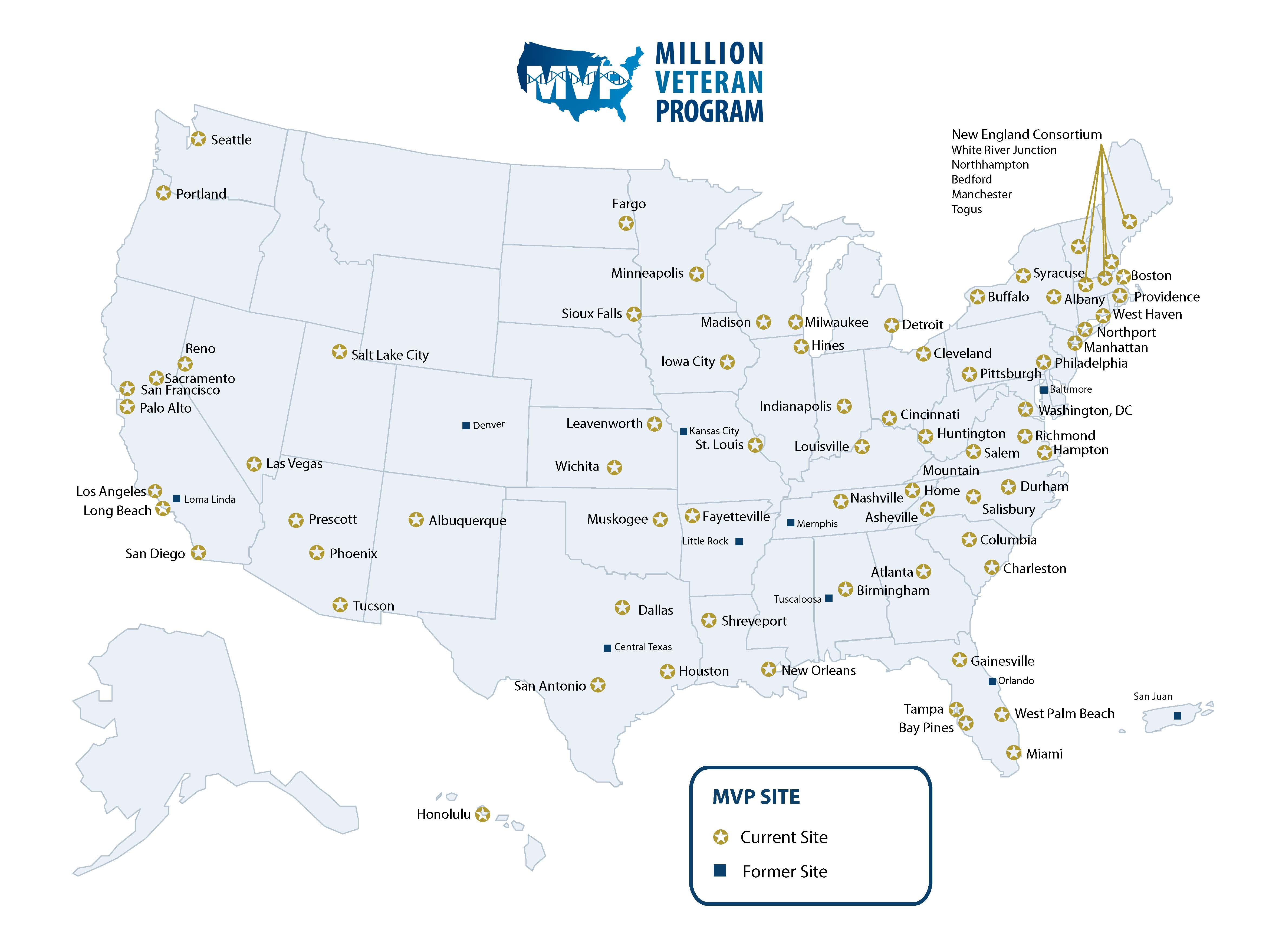 map of enrolling MVP sites